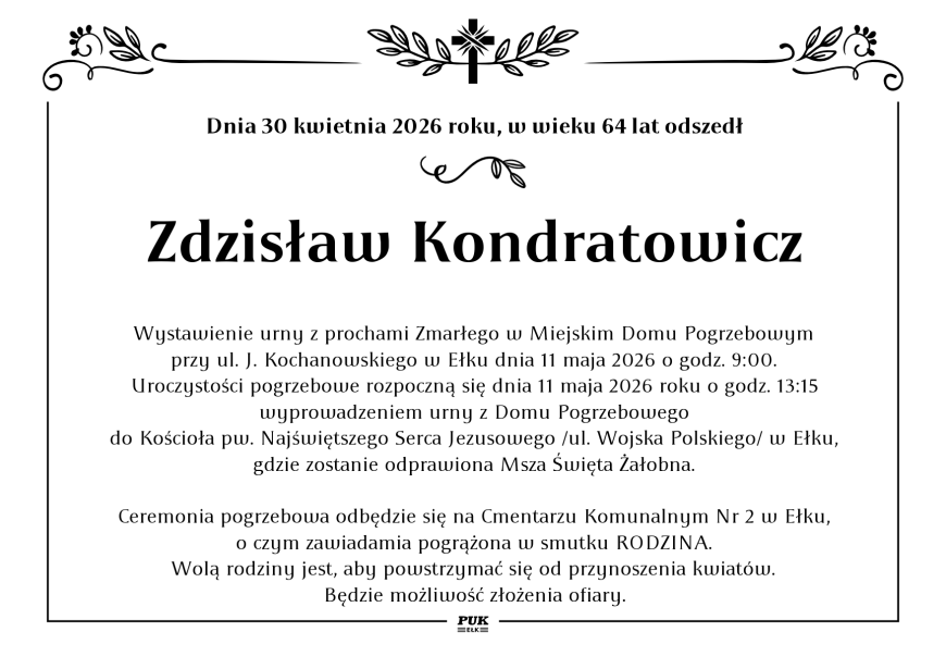 Zdzisław Kondratowicz - nekrolog